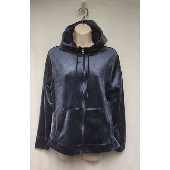 Time and Tru Women’s Velvet Blue Soft Comfy Lightweight Jacket Size M(8-10) - Picture 5 of 9